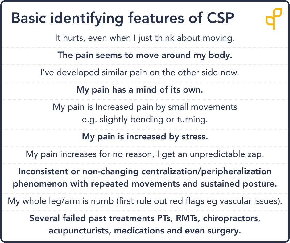 Basic identifying features of CSP