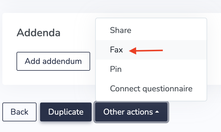 Faxing a chart entry