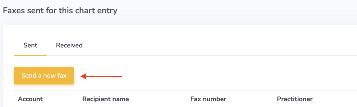 Faxing a chart entry