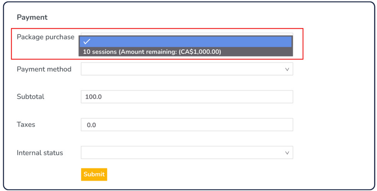Paying for Package Using an Invoice