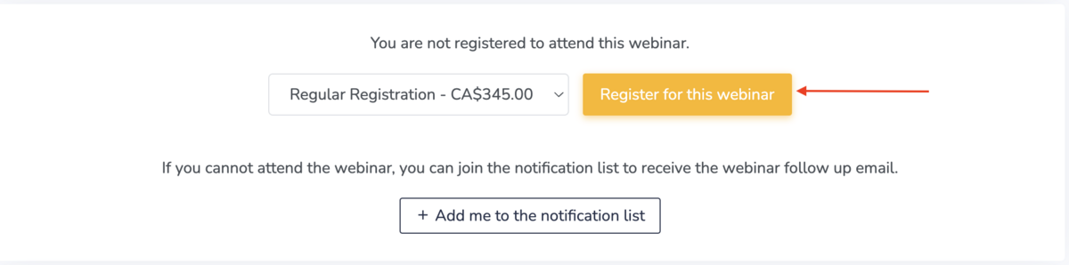 Using a coupon code to purchase a webinar on Embodia