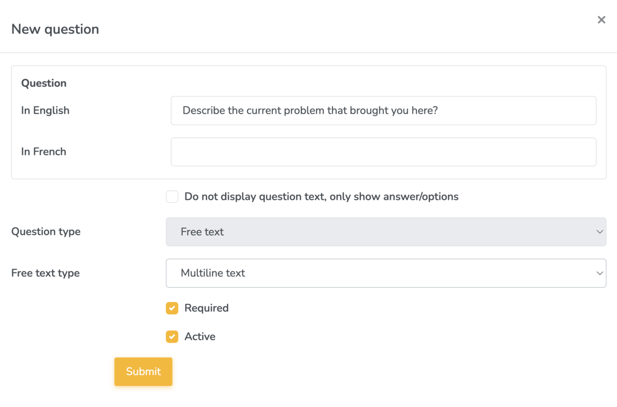 Duplicate a question in a questionnaire on Embodia