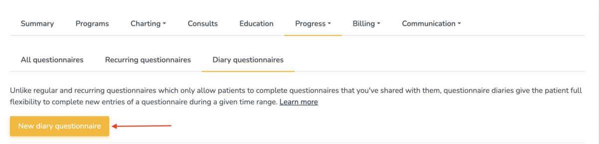 Diary Questionnaires on Embodia