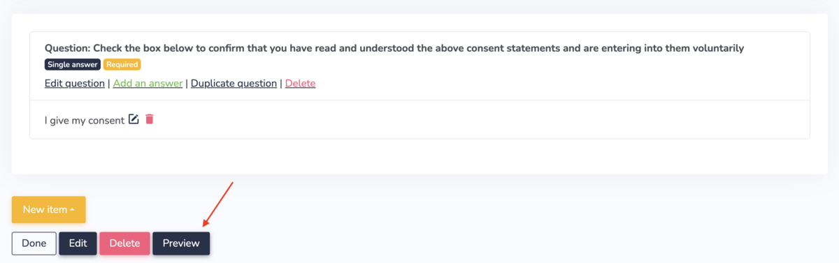 Preview a questionnaire on Embodia