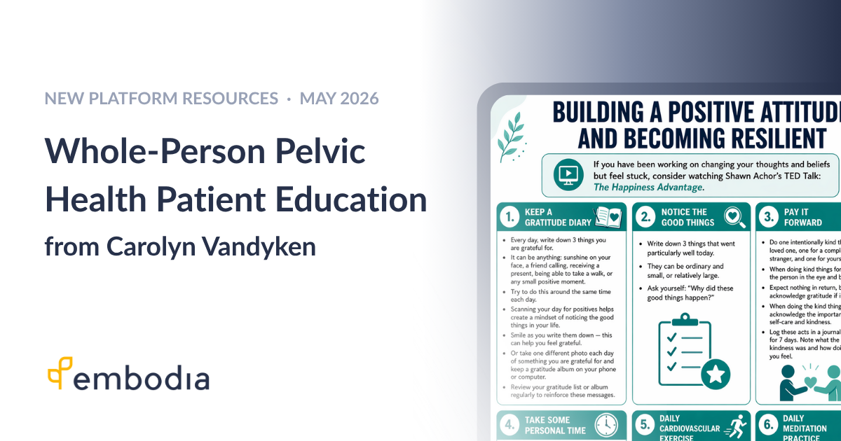 New on Embodia: Carolyn Vandyken's Whole-Person Pelvic Health Patient Education