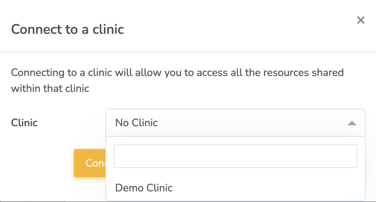 Connect to clinic on Embodia