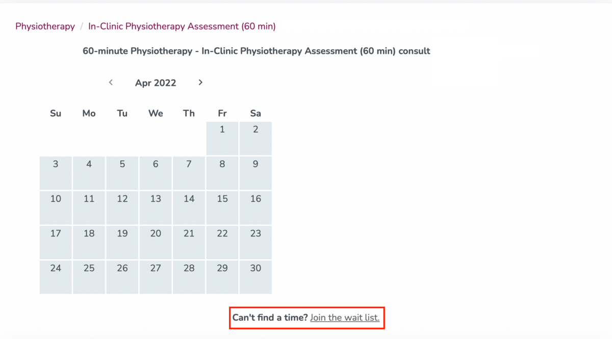Enabling the waitlist feature in your clinic on Embodia
