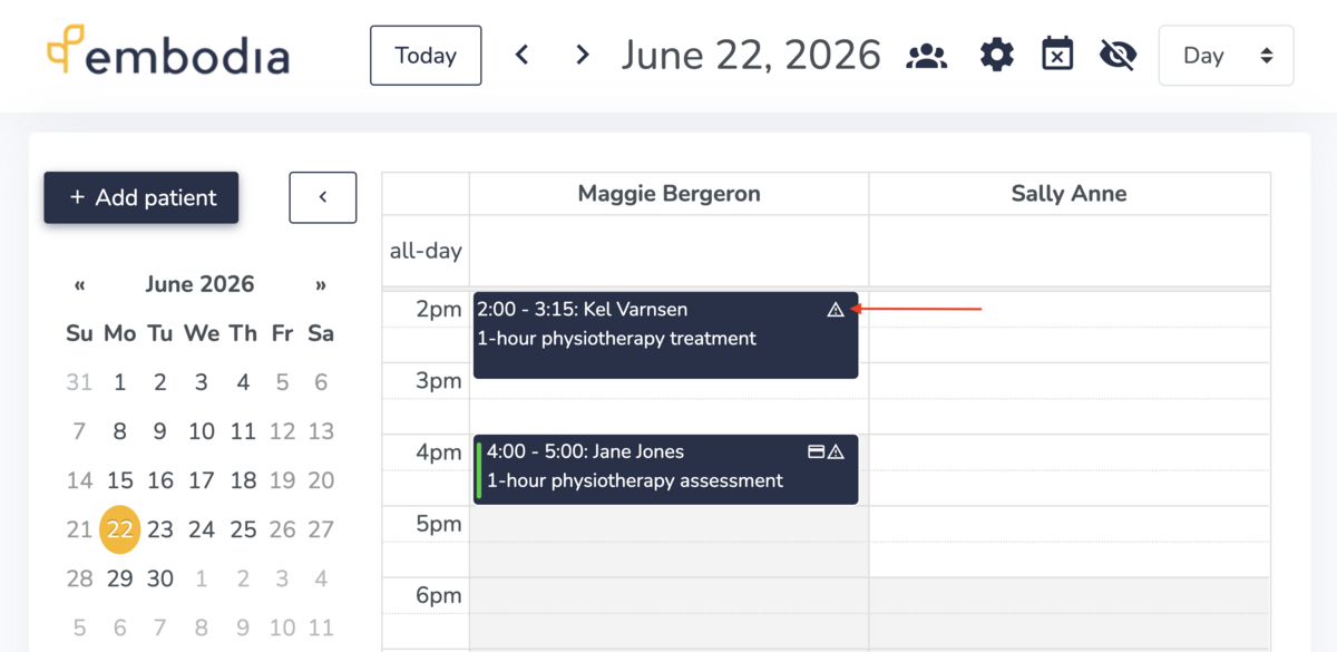 Using the calendar view on Embodia