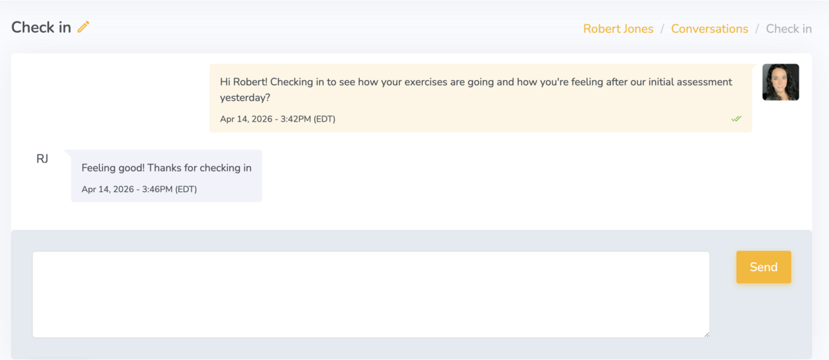 Two way messaging on Embodia