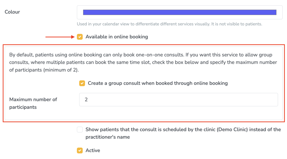 Enabling online booking for group consults on Embodia