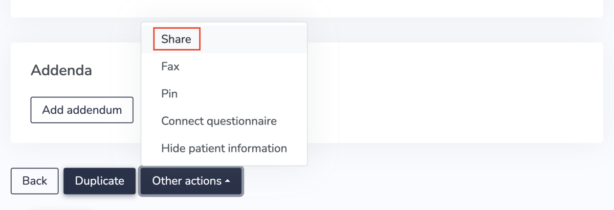 Sharing a chart entry on Embodia with an external user