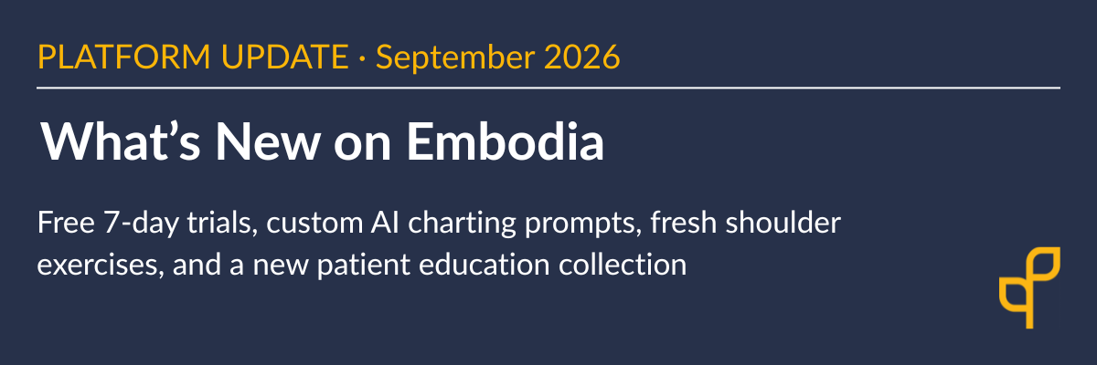 What's New on Embodia: September 2026